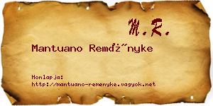 Mantuano Reményke névjegykártya